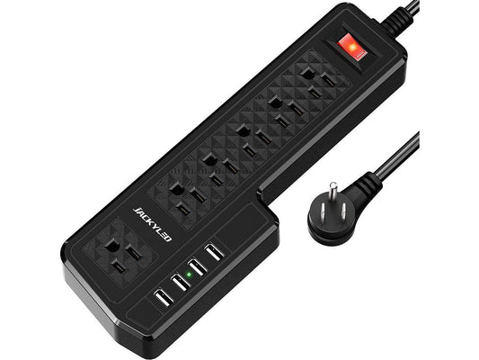 10ft Long Extension Cord Power Strip USB Surge Protector Charging Station Mountable
